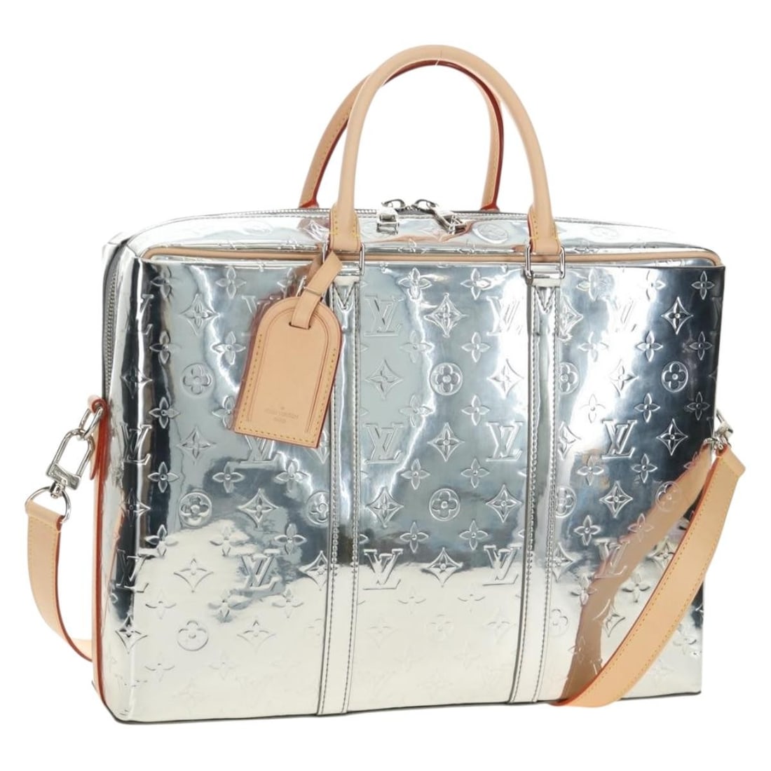 Louis Vuitton M58755 Neo PDV 2way Shoulder Bag Silver Monogram Canvas: Louis Vuitton M58755 Neo PDV 2way Shoulder Bag Silver Monogram Canvas Louis Vuitton Monogram Mirror Neo PDV 2-way bag in silver monogram canvas. This women's shoulder bag is made in Spain and includes