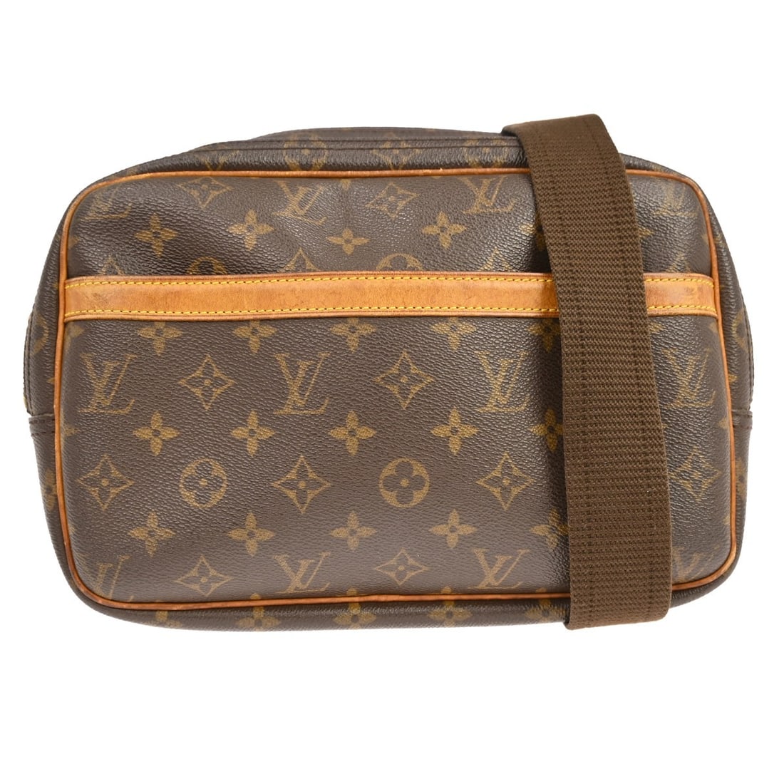 Louis Vuitton Reporter PM Monogram Crossbody Bag M45254: Louis Vuitton Reporter PM Monogram Crossbody Bag M45254 This Louis Vuitton Reporter PM messenger shoulder bag features the Monogram pattern in brown Monogram Canvas and leather. It has a zip closure, 