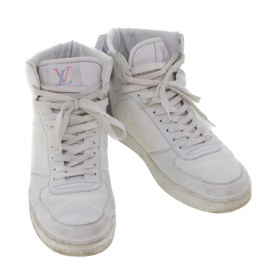 Louis Vuitton Rivoli Line Monogram Leather High Top Sneakers Size 6 White (1 of 18)