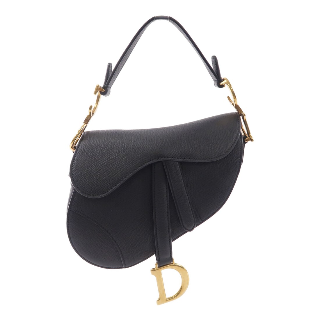 Dior Saddle Mini 2 Way Shoulder Bag Black Calfskin CD GHW: Dior Saddle Mini 2 Way Shoulder Bag Black Calfskin CD GHW A Christian Dior Saddle Mini 2 Way Shoulder Bag in black calfskin leather. This compact bag features a 2-way design with a handle and shoulder