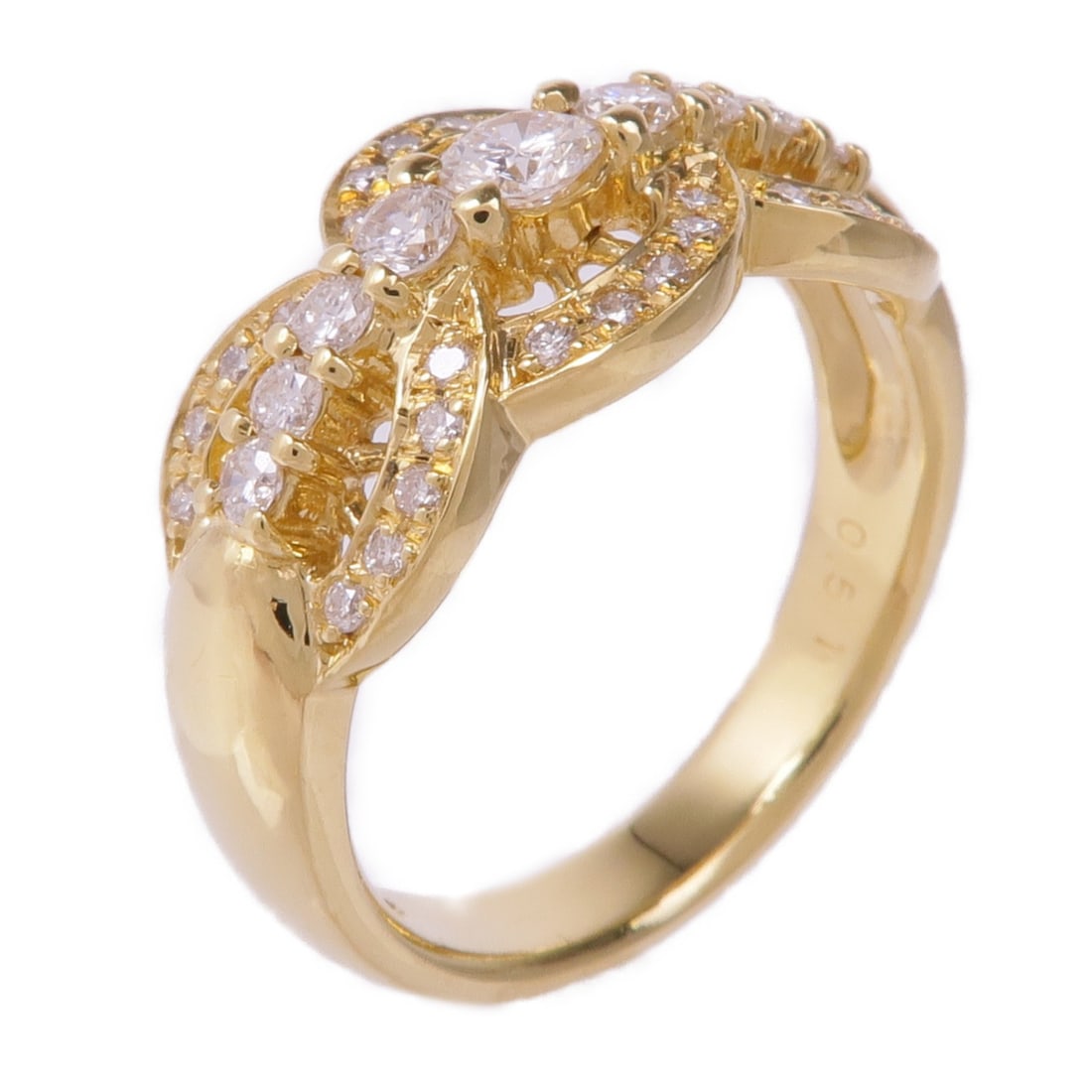 JEWELRY 18K Yellow Gold Diamond Ring Size 6.25 (1 of 6)