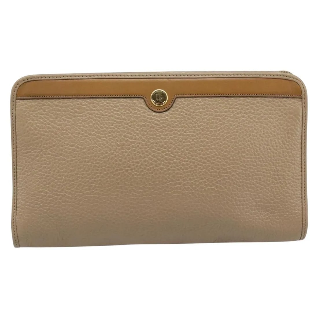 Christian Dior Vintage Zip Pochette Beige Leather Clutch: Christian Dior Vintage Zip Pochette Beige Leather Clutch Vintage Christian Dior Zip Pochette in beige leather, designed for unisex use. This piece is made in France and measures 24 cm x 14 cm x 4 cm. 