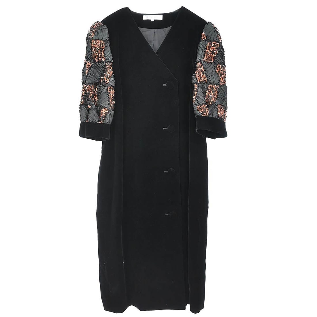 Givenchy black rayon midi shirt dress EU 40 round neck (1 of 16)
