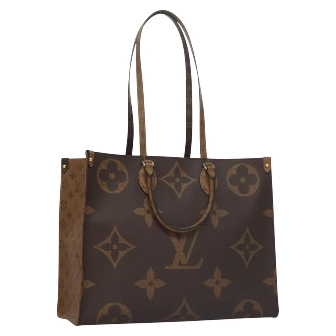 Louis Vuitton M45320 On The Go GM Monogram Reverse Tote: Louis Vuitton M45320 On The Go GM Monogram Reverse Tote Louis Vuitton On The Go GM tote bag in Monogram Reverse Giant Monogram Canvas, made in France. This women's tote bag comes with a dust bag and i