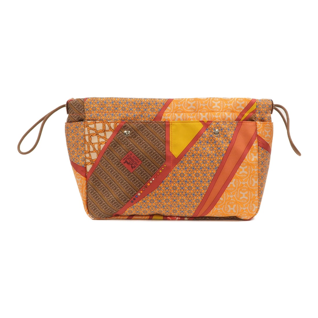 Hermes Fourbi 25 Silk Barenia Calfskin Pouch Flamingo PHW: Hermes Fourbi 25 Silk Barenia Calfskin Pouch Flamingo PHW Hermes PHW Fourbi 25 pouch in Flamingo x Brown x Flamingo, made from Barenia leather, silk, and calfskin (cowhide). It features an outside ope
