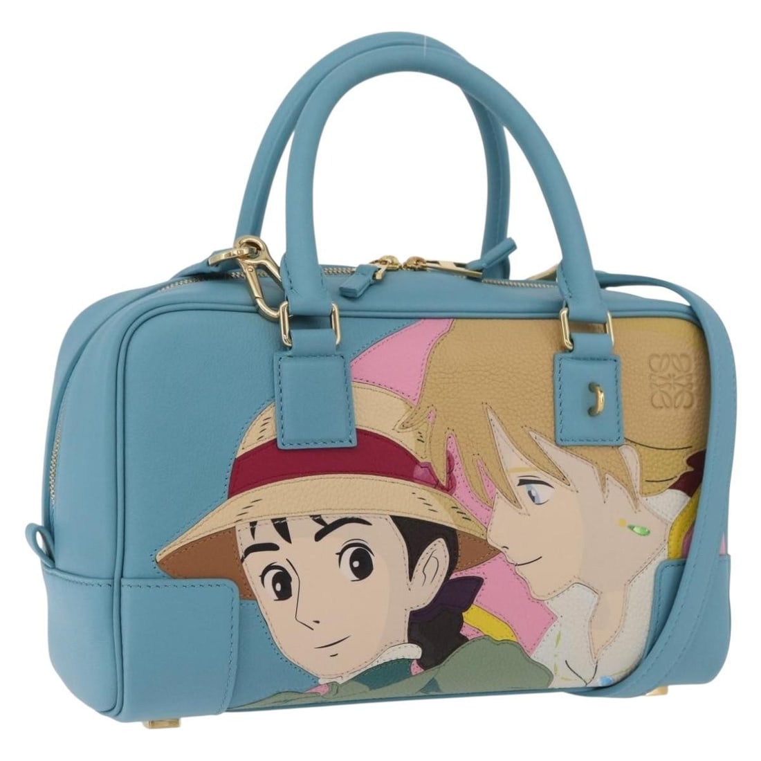 LOEWE Amazona 28 2way Hand Bag Anagram Sophie and Howl Leather: LOEWE Amazona 28 2way Hand Bag Anagram Sophie and Howl Leather This LOEWE Amazona 28 handbag features the Anagram Howl's Moving Castle Sophie & Howl design and is crafted from leather in a light blue 