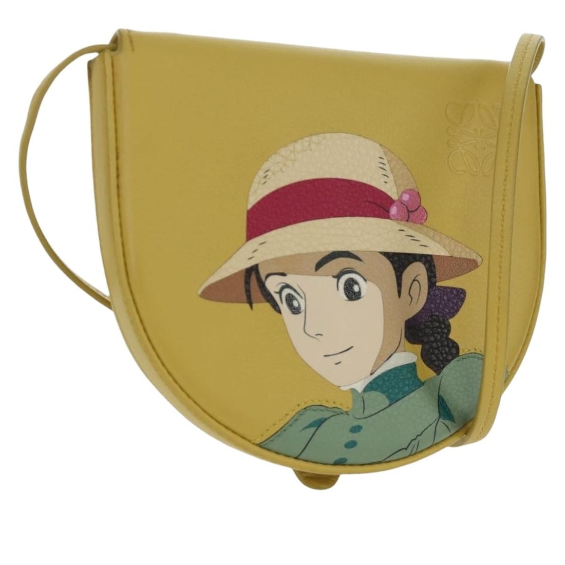 LOEWE Sophie Heel Pouch Yellow Leather Howl's Moving Castle: LOEWE Sophie Heel Pouch Yellow Leather Howl's Moving Castle LOEWE x Studio Ghibli Howl's Moving Castle Heel Sophie leather pouch in yellow. Made in Spain, this women's pouch includes a dust bag and is