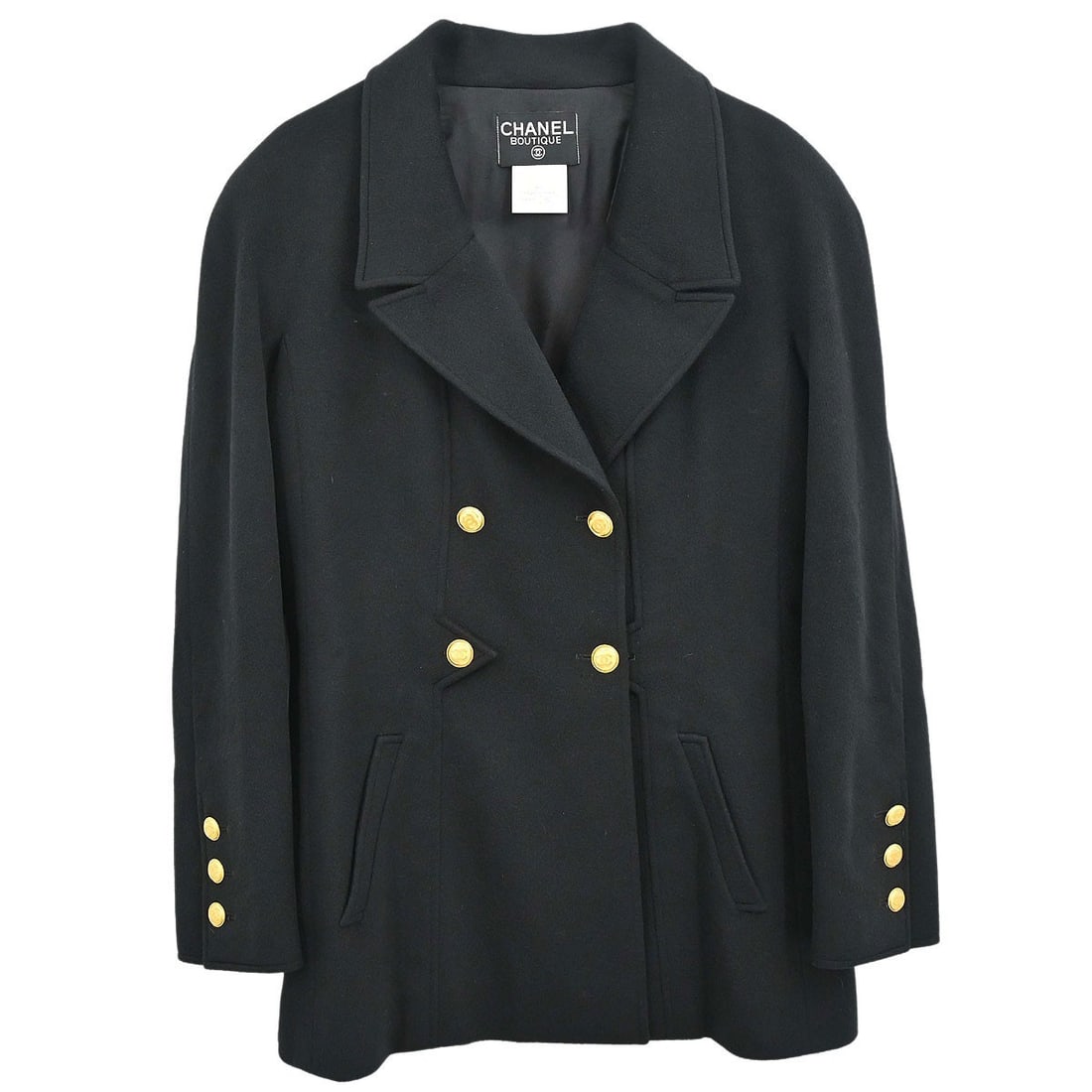 CHANEL 96A cashmere mid length jacket black size 42 (1 of 15)
