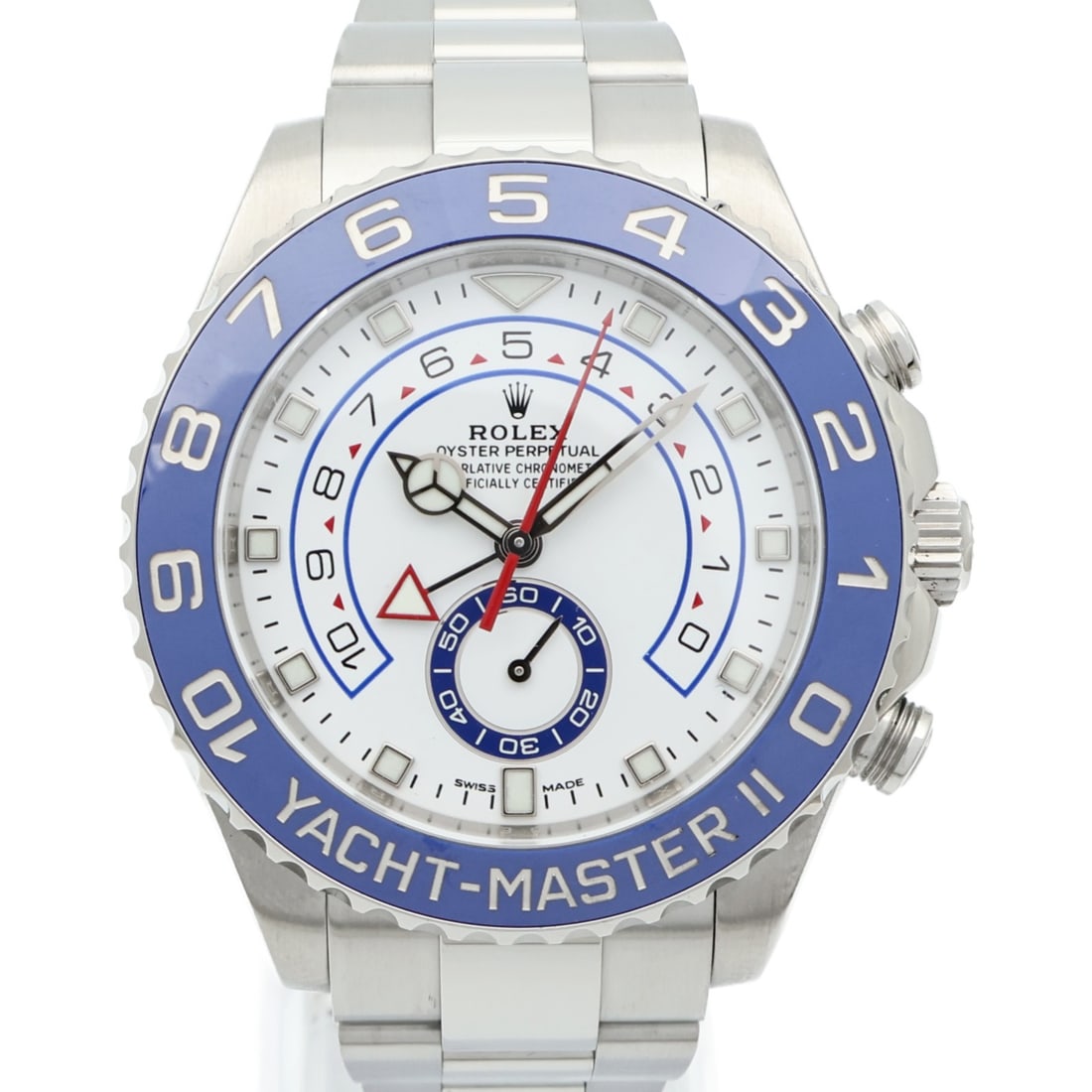 Rolex 116680 Yacht Master II automatic stainless steel men's watch: Rolex 116680 Yacht Master II automatic stainless steel men's watch ROLEX Yacht Master II 116680 automatic watch in stainless steel with a white color scheme. This men's watch features an automatic win