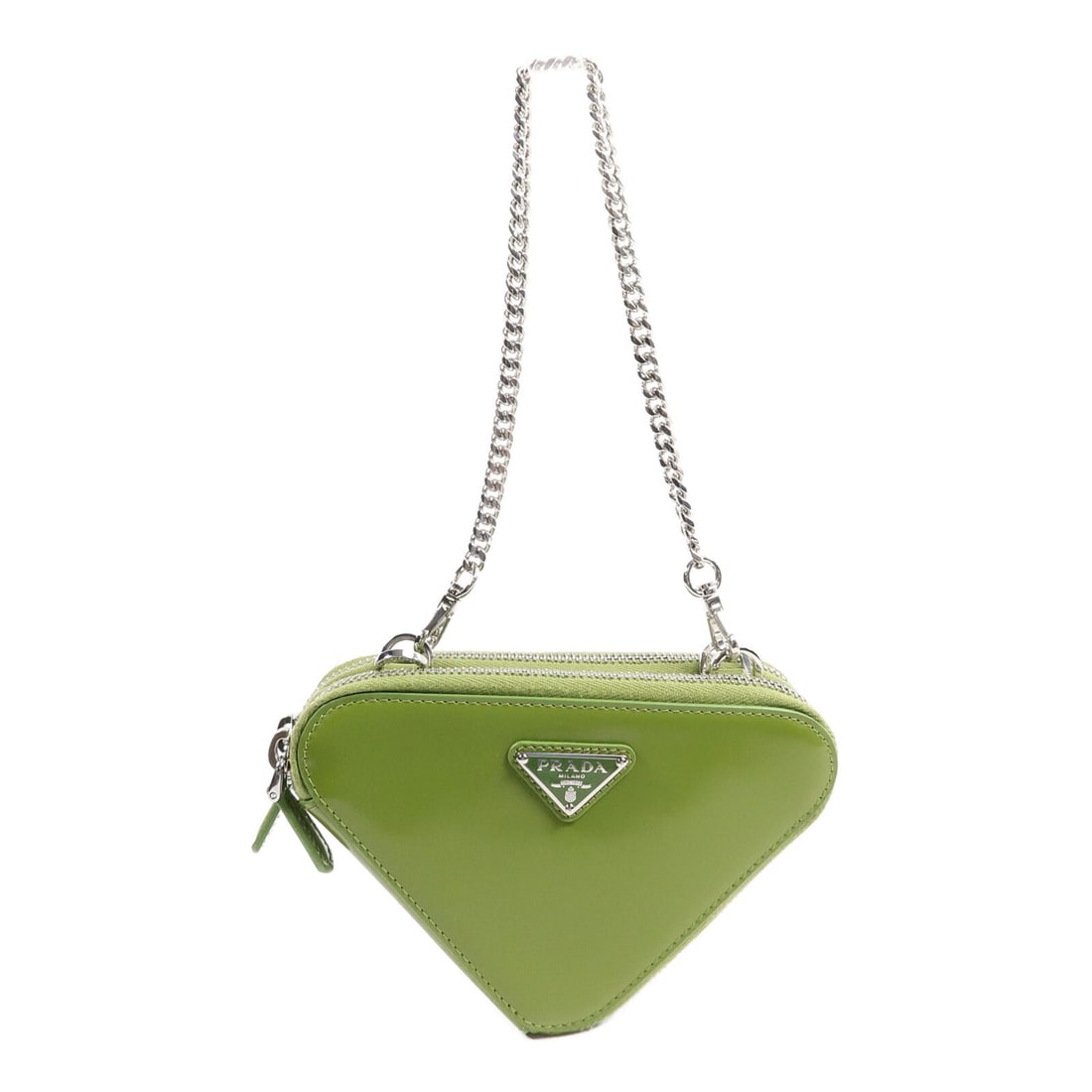 Prada Mini Contenitori INR015 2 Way Shoulder Bag Green Calfskin: Prada Mini Contenitori INR015 2 Way Shoulder Bag Green Calfskin This PRADA SHW Mini Contenitori 2 Way Shoulder Bag is crafted from calfskin (cowhide) leather in greenxgreen. It features a 2-way design