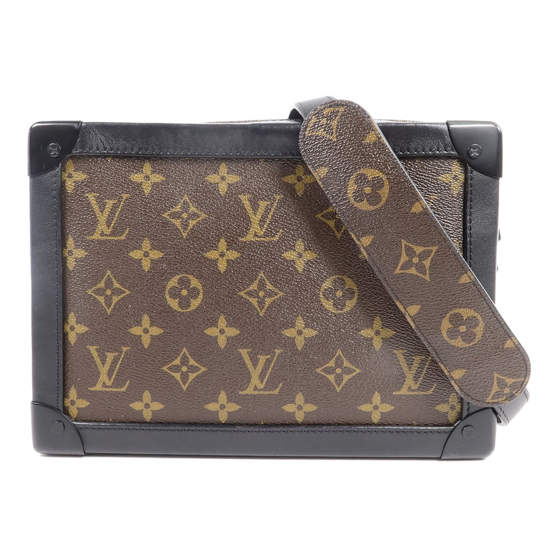 Louis Vuitton M44478 Soft Trunk Monogram Shoulder Bag: Louis Vuitton M44478 Soft Trunk Monogram Shoulder Bag A Louis Vuitton Soft Trunk Shoulder Bag, model M44478, in Brown/Black monogram and PVC coated canvas. It features a shoulder strap, one inside ope