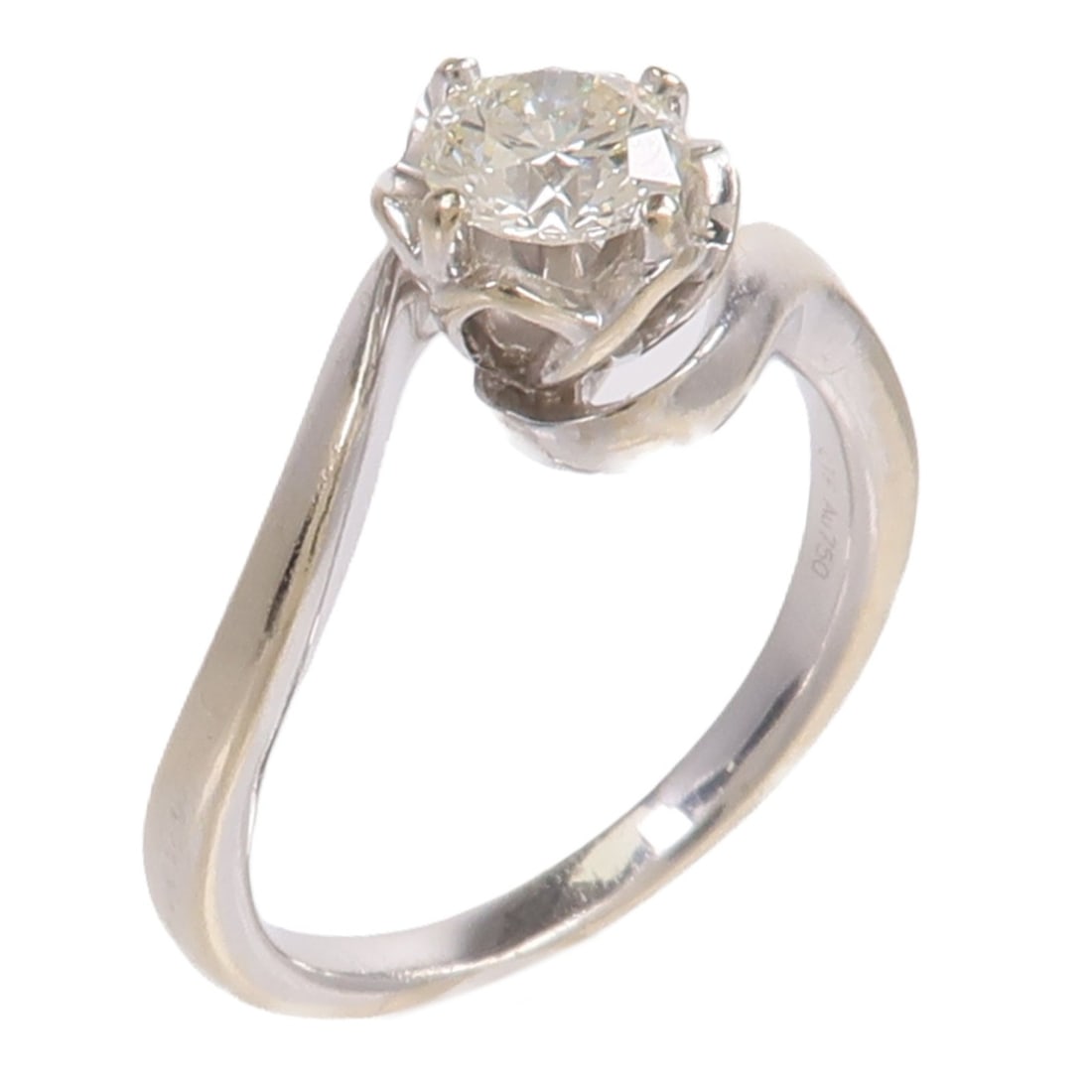 18K White Gold Diamond Ring Size 6 0.550ct (1 of 10)