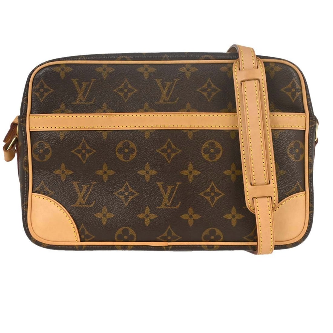 Louis Vuitton Trocadero 27 Monogram Crossbody Bag M51274: Louis Vuitton Trocadero 27 Monogram Crossbody Bag M51274 A Louis Vuitton Trocadero 27 crossbody shoulder bag in brown Monogram canvas with leather handle/strap material. It features a zip closure, one