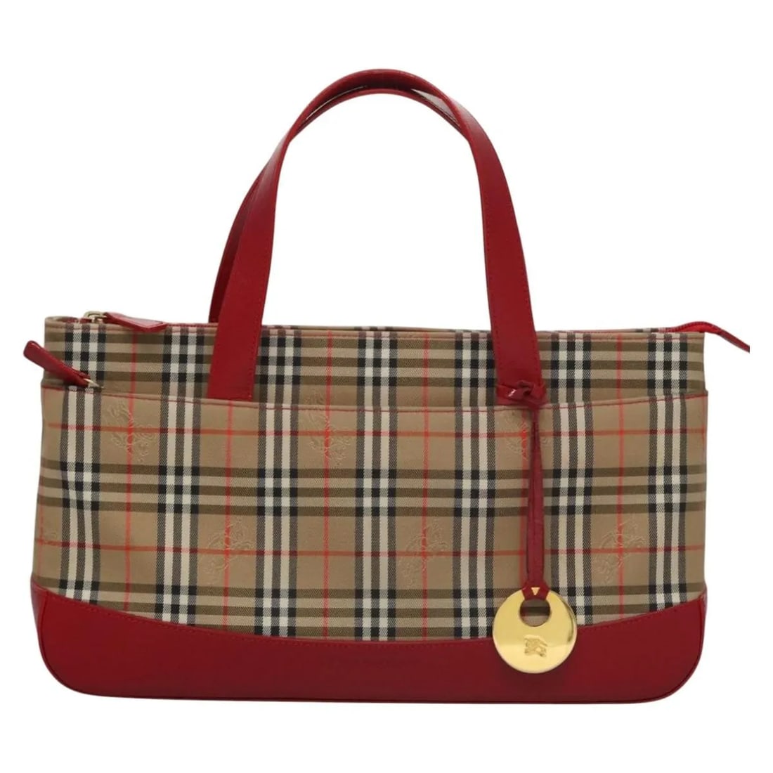 Burberry Nova Check Canvas and Leather Beige Tote Bag 33cm: Burberry Nova Check Canvas and Leather Beige Tote Bag 33cm This Burberry Nova Check Handbag features the iconic Nova Check canvas with leather accents, designed for women. The bag is beige and offers 