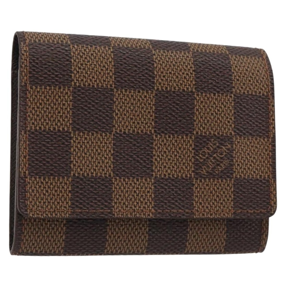 Louis Vuitton N62920 Damier Ebene Canvas Card Case Spain: Louis Vuitton N62920 Damier Ebene Canvas Card Case Spain Louis Vuitton Damier Ebene card case in Damier Ebene canvas, made in Spain. It is a women's card case with a compact profile and comes with a d