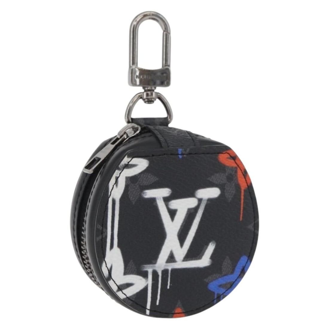 Louis Vuitton Monogram Eclipse Canvas GI0844 Earphone Case with Dust Bag: Louis Vuitton Monogram Eclipse Canvas GI0844 Earphone Case with Dust Bag This is a Louis Vuitton earphone case crafted from Monogram Eclipse canvas in black. The case is designed for women and feature