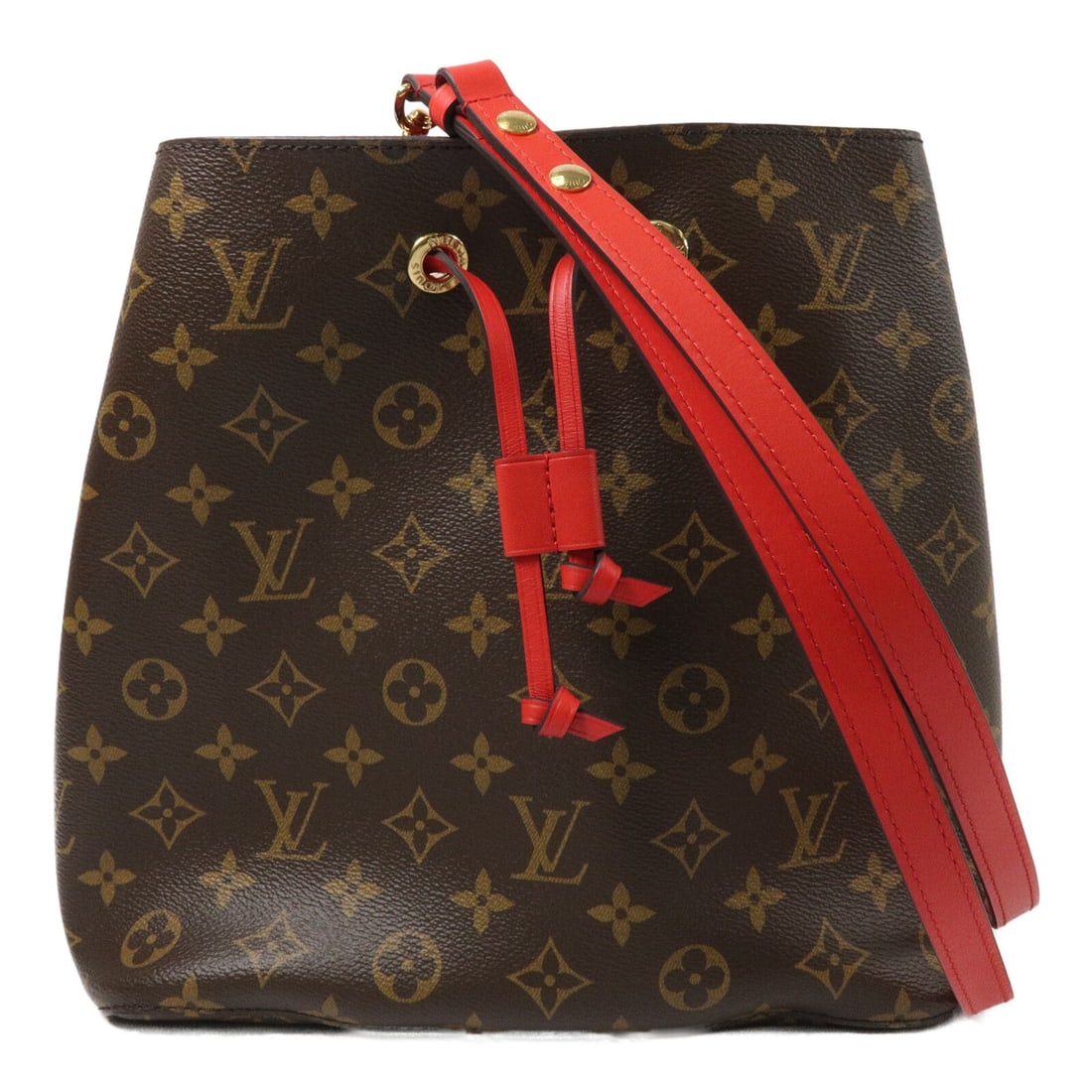 Louis Vuitton Neo Noe MM Monogram Shoulder Bag M44021 Red (1 of 12)