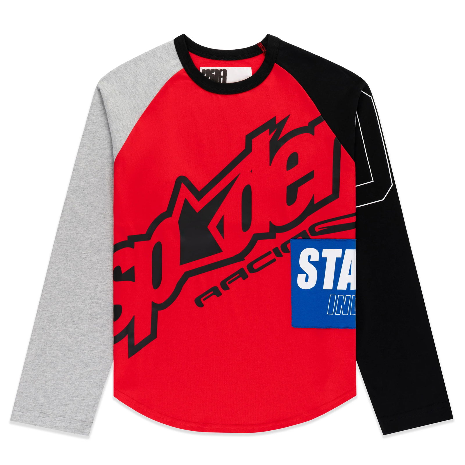 Sp5der Rally Raglan Medium Long Sleeve Cotton Blend Streetwear Top (1 of 2)