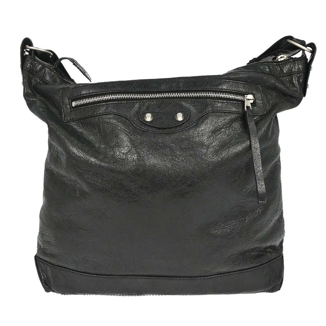 Balenciaga The Day Large Lambskin Shoulder Bag Black 272409.1001 1669: Balenciaga The Day Large Lambskin Shoulder Bag Black 272409.1001 1669 Balenciaga The Day shoulder bag in black lambskin leather with logo accent and a large casual silhouette. This women's bag feature