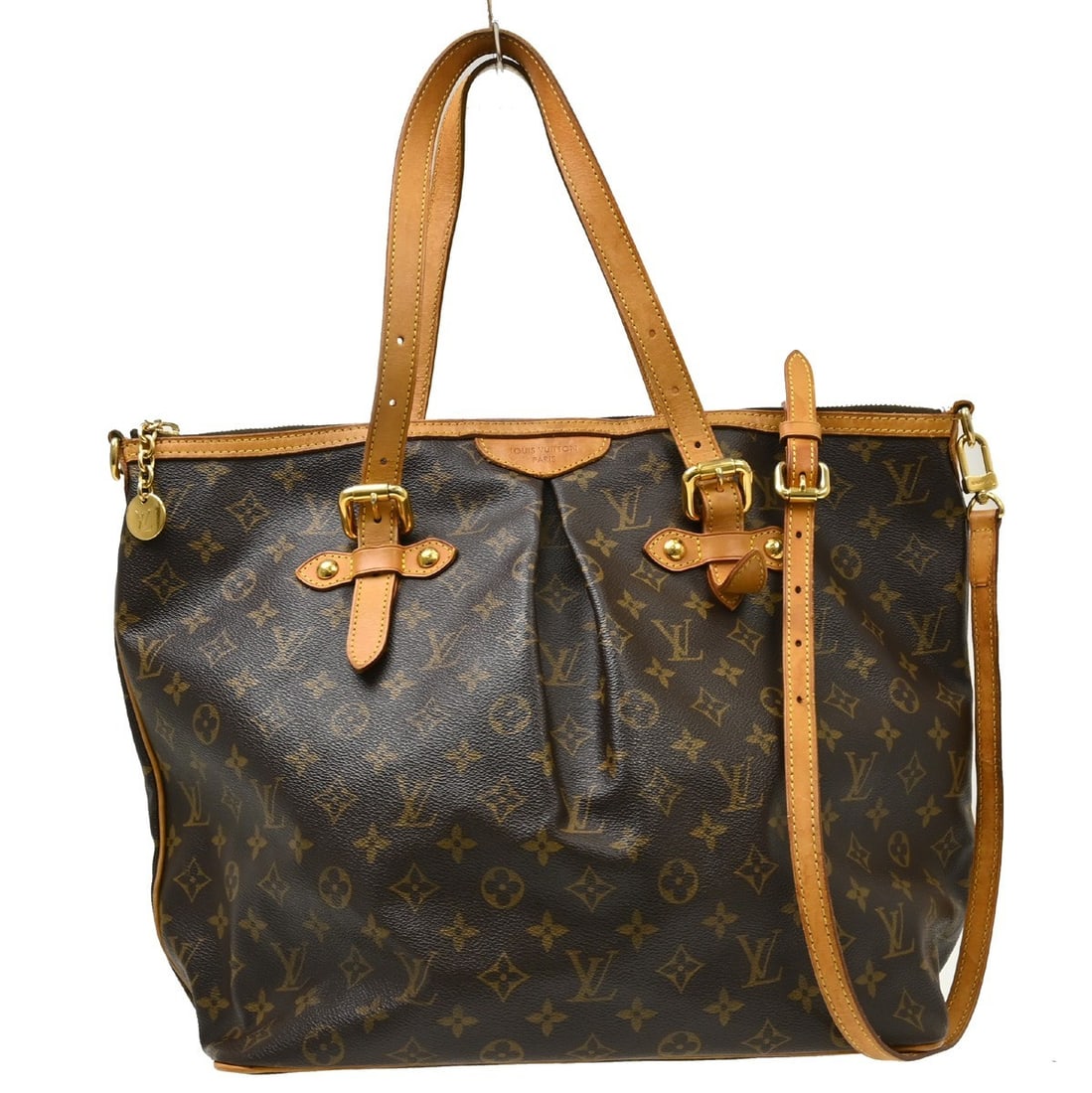 Louis Vuitton Palermo GM Monogram Canvas Tote with Shoulder Strap M40146: Louis Vuitton Palermo GM Monogram Canvas Tote with Shoulder Strap M40146 Vintage Louis Vuitton Palermo GM 2-way tote bag in brown Monogram canvas and leather. This women's large tote features a buckle