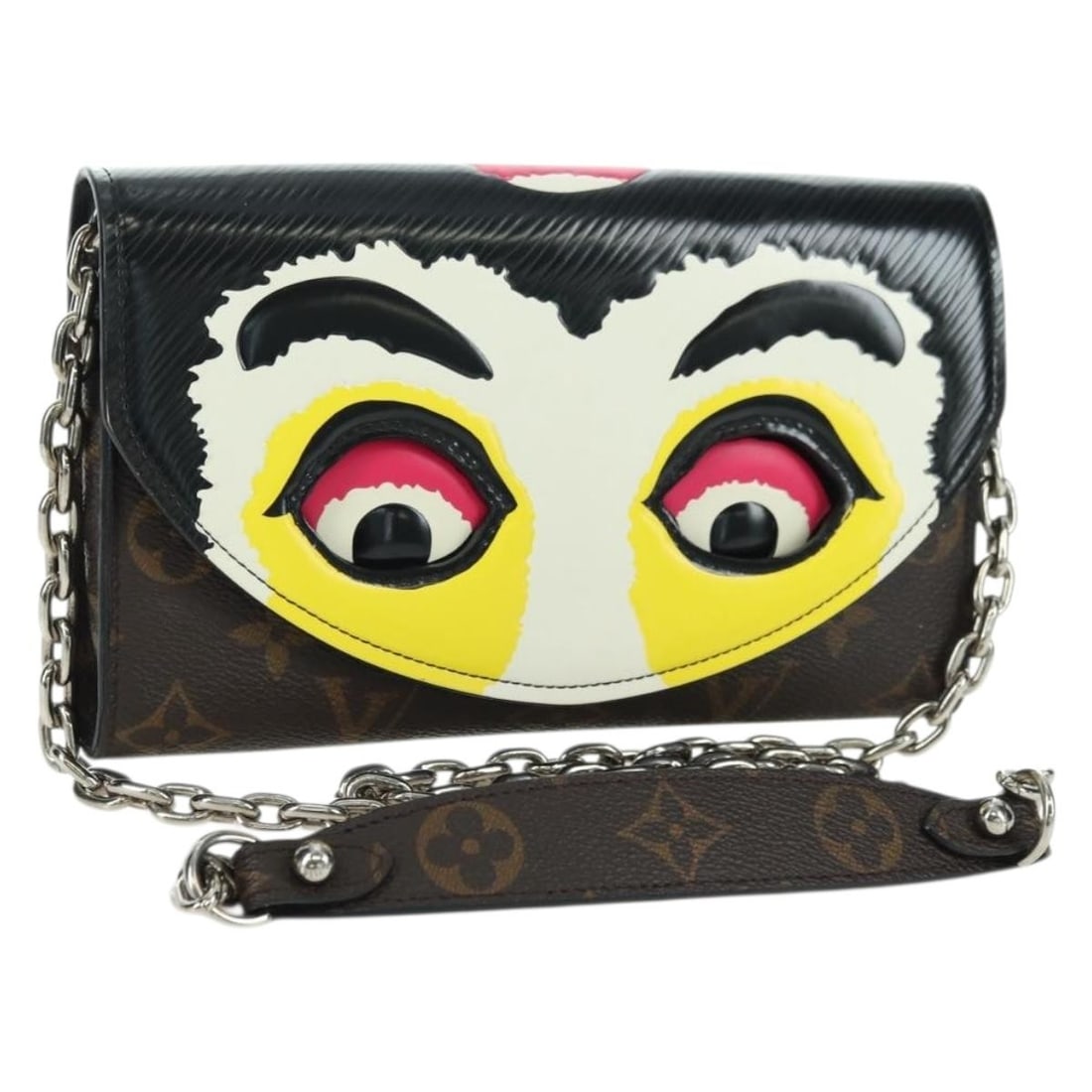 Louis Vuitton M43532 Pochette Kabuki Mask Monogram Canvas Shoulder Bag: Louis Vuitton M43532 Pochette Kabuki Mask Monogram Canvas Shoulder Bag Louis Vuitton Monogram Pochette Kabuki Mask Shoulder Bag in Monogram Canvas, made in France. This shoulder bag features the Monog