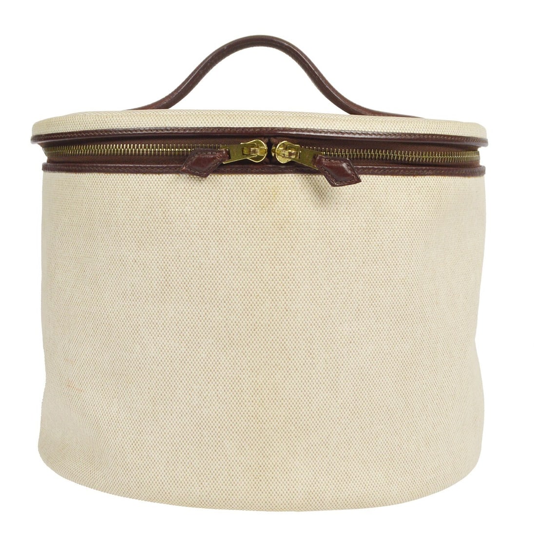 Hermes Inter City Vanity Handbag Natural Toile H Taurillon Clemence: Hermes Inter City Vanity Handbag Natural Toile H Taurillon Clemence Hermes Inter City vanity handbag in Natural Toile H and Taurillon Clemence with a top handle, zip closure, leather lining, logo acce