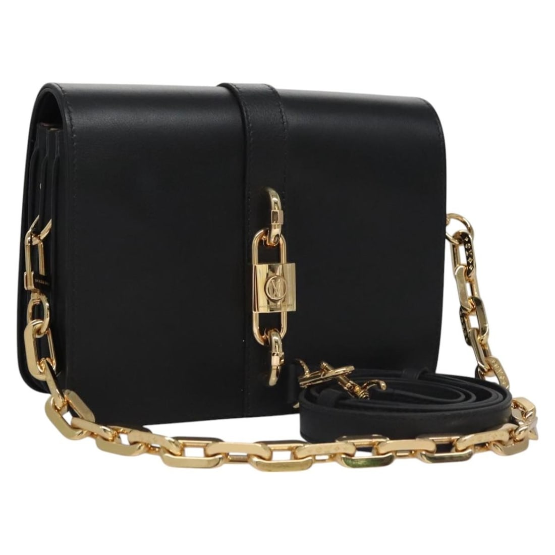 Louis Vuitton M57743 Rendezvous Black Leather Women's Shoulder Bag: Louis Vuitton M57743 Rendezvous Black Leather Women's Shoulder Bag Louis Vuitton Rendezvous shoulder bag in black leather, made in Italy. It features a compact silhouette with a shoulder strap drop of