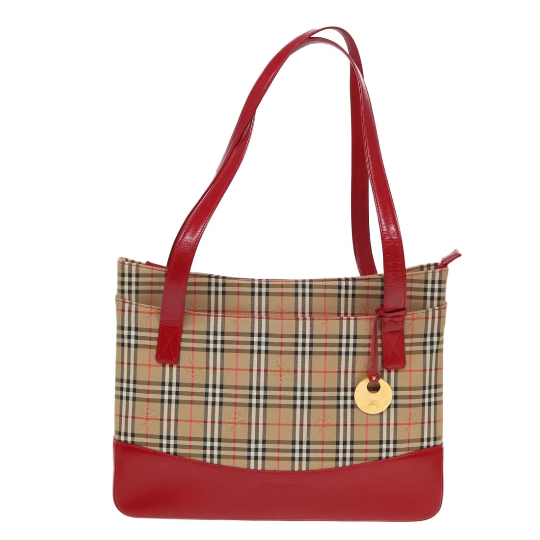 Burberry Nova Check Beige Canvas Leather Tote Bag 37cm: Burberry Nova Check Beige Canvas Leather Tote Bag 37cm This Burberry Nova Check Tote is crafted from beige canvas with leather accents, designed specifically for women. The tote features the iconic No