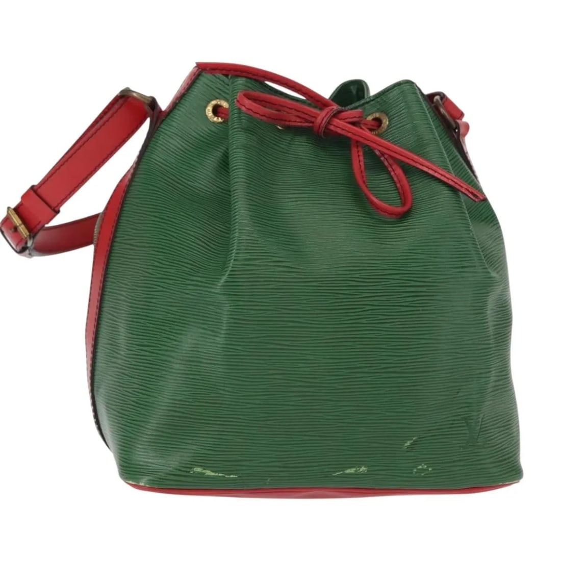 Louis Vuitton Epi Leather Green Petit Noe Shoulder Bag 25x27x19cm: Louis Vuitton Epi Leather Green Petit Noe Shoulder Bag 25x27x19cm Louis Vuitton Bicolor Petit Noe handbag crafted from green Epi leather, designed for women. This pre-owned shoulder bag is in good con