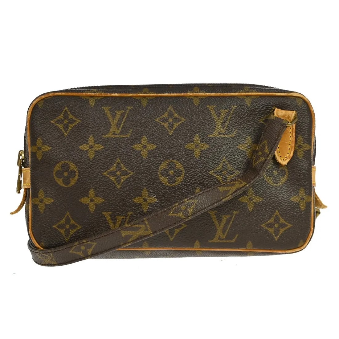 Louis Vuitton Pochette Marly Bandouliere Monogram Shoulder Bag: Louis Vuitton Pochette Marly Bandouliere Monogram Shoulder Bag Louis Vuitton Pochette Marly Bandouliere in brown monogram canvas. This unisex bag is made in France and is presented in good condition w