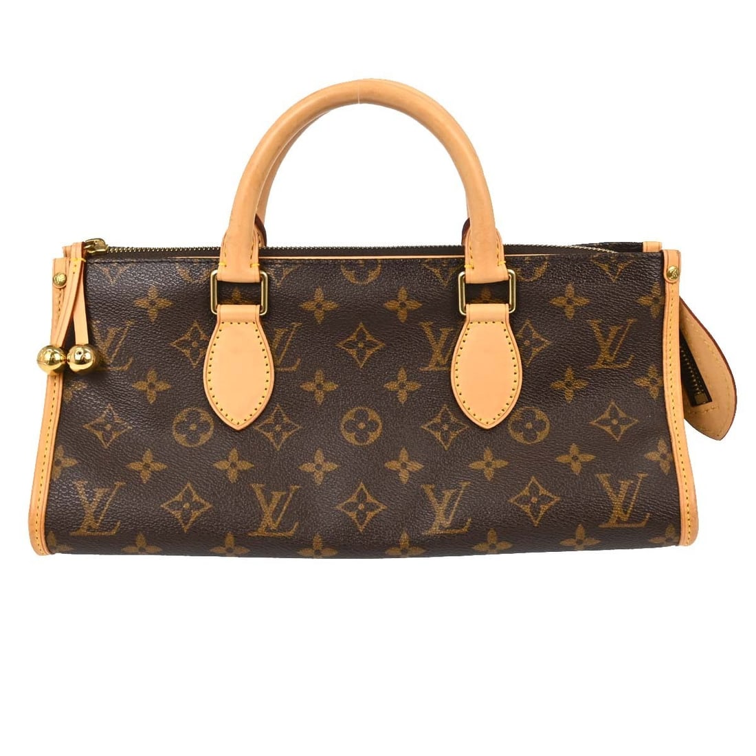 Louis Vuitton Popincourt Monogram Top Handle Bag M40009 Brown: Louis Vuitton Popincourt Monogram Top Handle Bag M40009 Brown Louis Vuitton Monogram Popincourt handbag in medium size, styled as a top handle bag with double handles and a zip closure. It features th