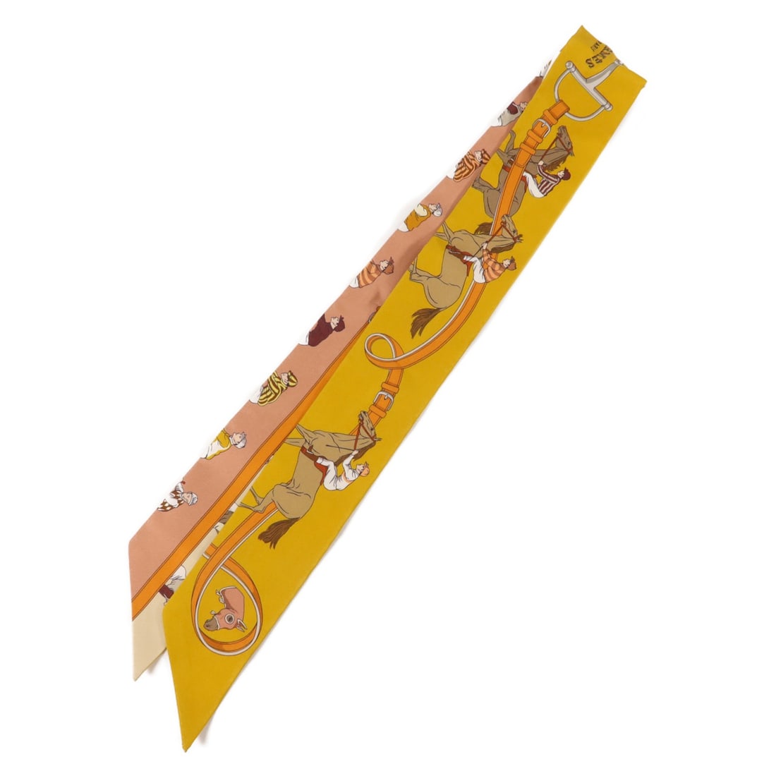 Hermes Twilly Silk Scarf Multicolor Yellow with Box: Hermes Twilly Silk Scarf Multicolor Yellow with Box Hermes Twilly scarf in multicolor with yellow accents, made from silk. The item is identified as model Twilly and includes a storage box. Condition 