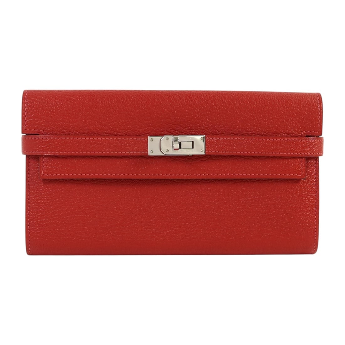 Hermes Kelly Wallet Chevre Goatskin Rouge Vif PHW (1 of 15)