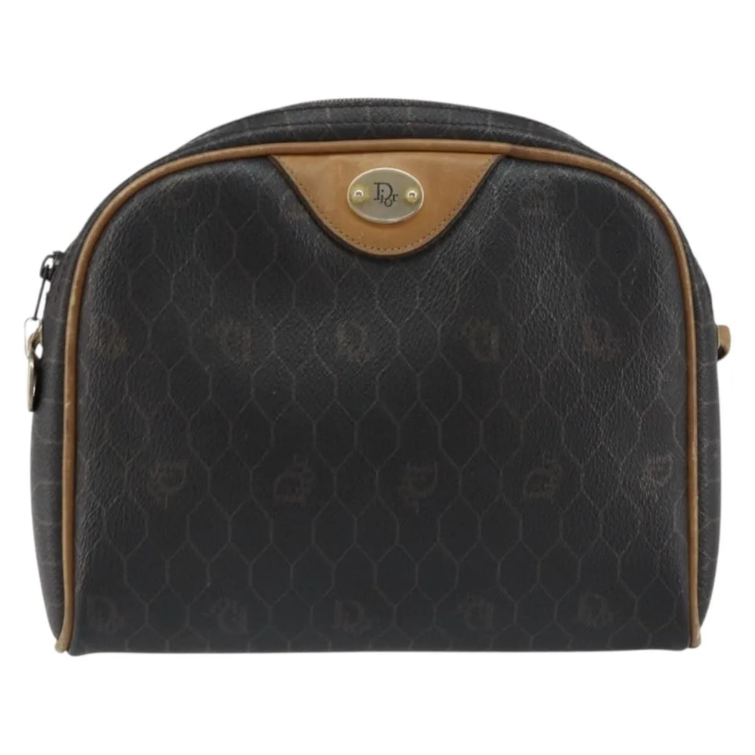 Christian Dior Vintage Honeycomb Shoulder Bag Black Canvas France: Christian Dior Vintage Honeycomb Shoulder Bag Black Canvas France Vintage Christian Dior Honeycomb bag in black canvas with leather trim. The piece is described as a female model from France, with a c