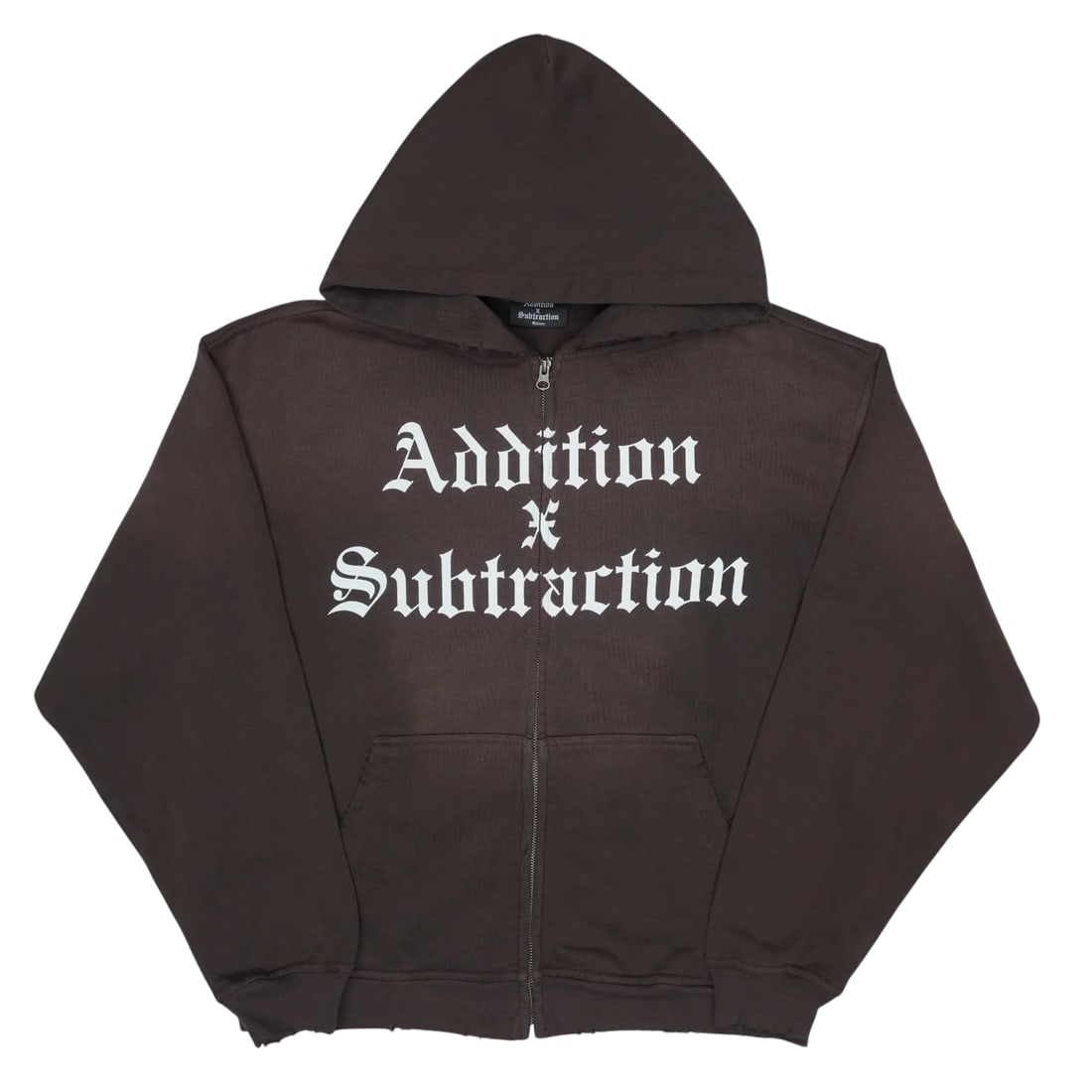 Addition By Subtraction New Beginnings Brown Vintage Zip Hoodie Medium (1 of 2)