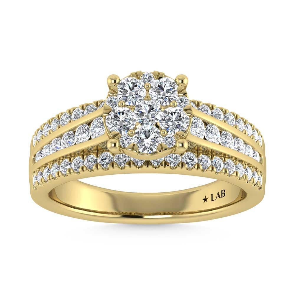 10K Yellow Gold 1 Ct.Tw. Diamond Engagement Ring: 10K Yellow Gold 1 Ct.Tw. Diamond Engagement Ring This Diamond Engagement Ring Fashioned In 10K Yellow Gold And Set With Shimmering 1 Ct.Tw. Diamonds. On Your Special Day, The Coordinating Diamond Wedd