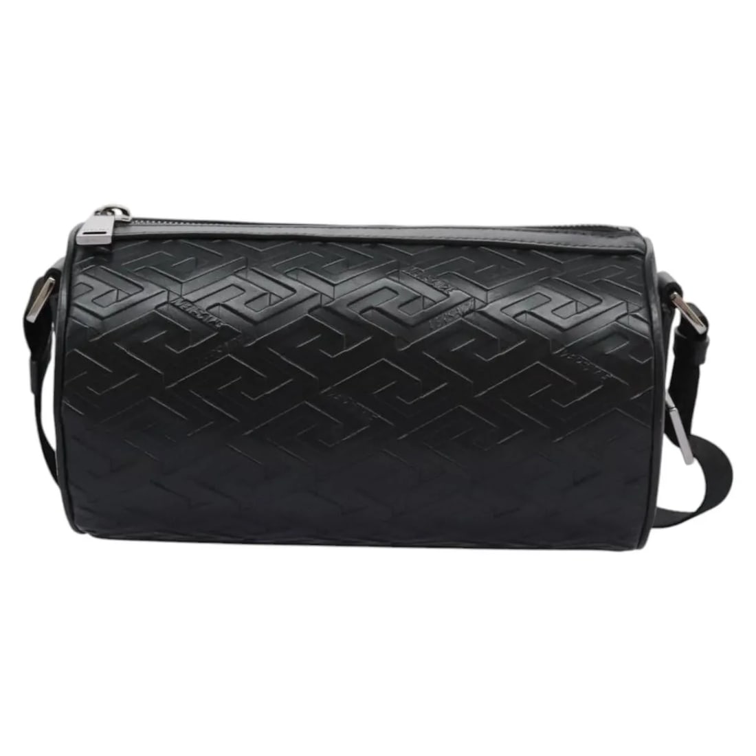Versace La Greca black leather handbag 22cm x 12cm x 12cm: Versace La Greca black leather handbag 22cm x 12cm x 12cm Versace La Greca leather item in black, designed for female use. It is made in Italy and measures 22 cm x 12 cm x 12 cm. The item is in excell