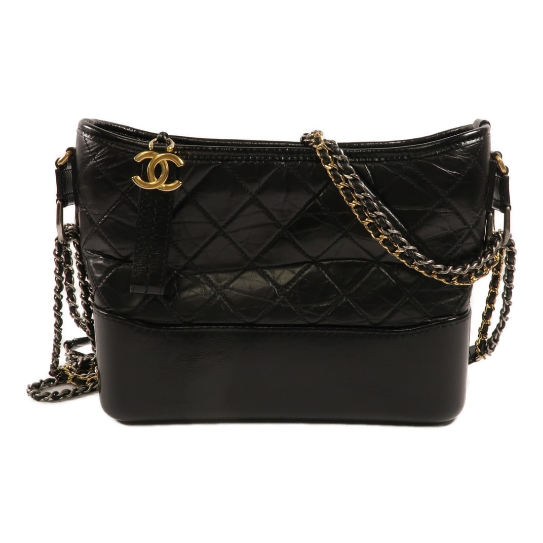 CHANEL Gabrielle Medium AS1521 2way Shoulder Bag Black Calfskin: CHANEL Gabrielle Medium AS1521 2way Shoulder Bag Black Calfskin CHANEL CC Gabrielle Medium AS1521 chain shoulder bag in black calfskin (cowhide) leather. This 2-way shoulder bag is designed for women 