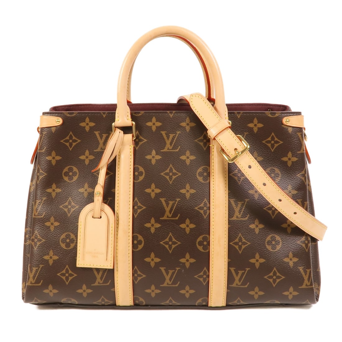 Louis Vuitton Soufflot MM M44816 Monogram 2 Way Shoulder Bag: Louis Vuitton Soufflot MM M44816 Monogram 2 Way Shoulder Bag A Louis Vuitton Soufflot MM 2 Way Shoulder Bag in brown monogram PVC coated canvas. This model features a two-way design and comes with a s