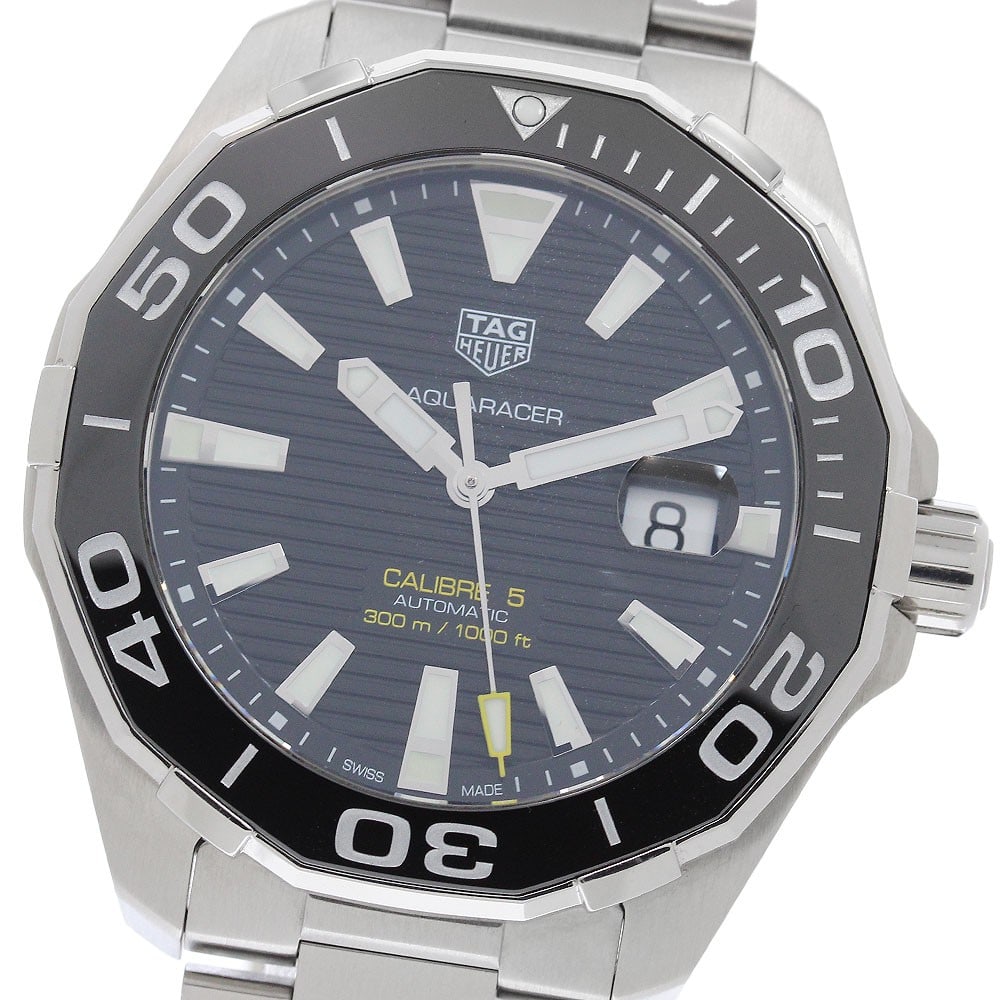 TAG Heuer Aquaracer Caliber 5 Automatic Date Mens Wristwatch WAY201A.BA0927: TAG Heuer Aquaracer Caliber 5 Automatic Date Mens Wristwatch WAY201A.BA0927 TAG Heuer Aquaracer Caliber 5 Date automatic men's wristwatch, reference WAY201A.BA0927. This pre-owned Swiss-made watch fea