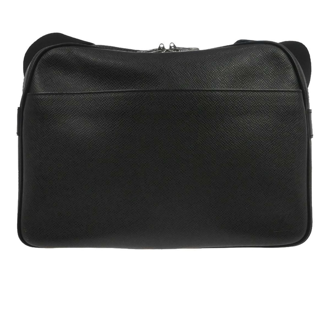 Louis Vuitton Reporter PM Taiga Leather Crossbody Bag Black M30152: Louis Vuitton Reporter PM Taiga Leather Crossbody Bag Black M30152 Louis Vuitton Reporter PM shoulder bag in black Taiga leather with a zip closure and silver-tone hardware. This medium crossbody styl