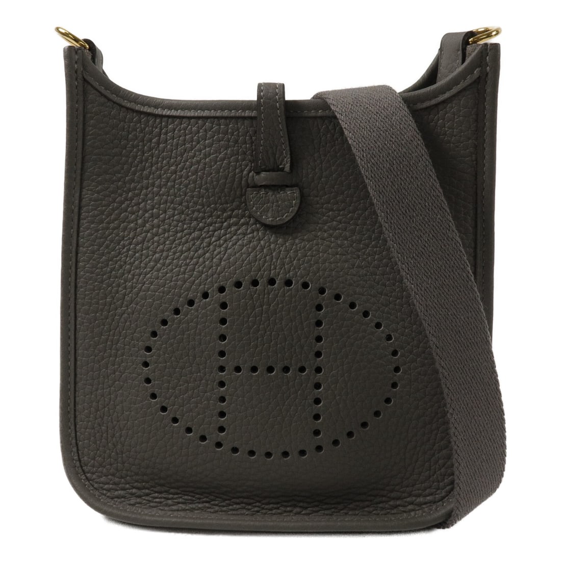 Hermes Evelyne TPM Taurillon Clemence Shoulder Bag Gris Meyer GHW (1 of 13)
