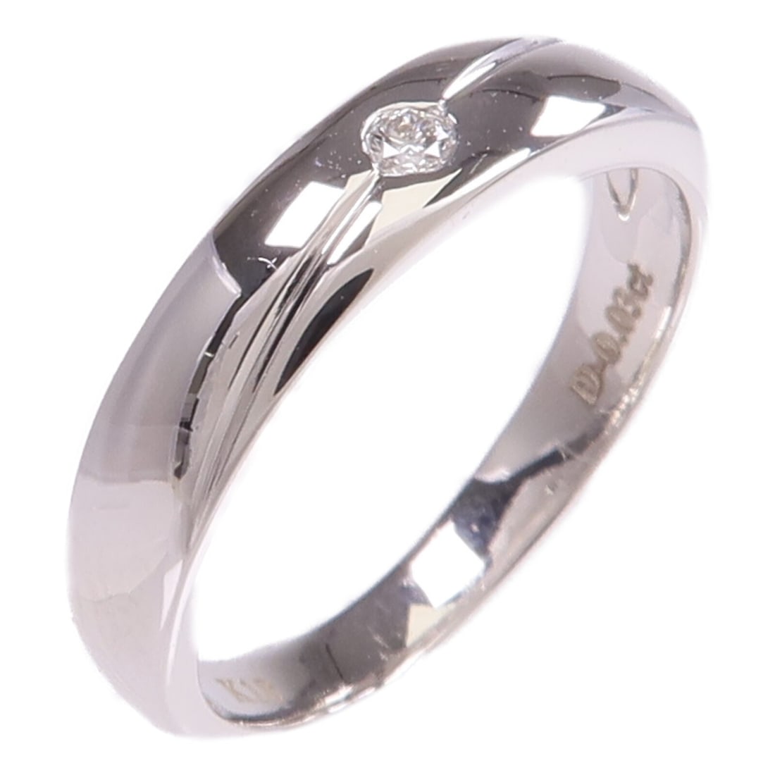 18K White Gold Diamond Ring Brand JEWELRY Size 4.75: 18K White Gold Diamond Ring Brand JEWELRY Size 4.75 A women's diamond ring in 18K white gold, presented in clear color with a regular ring size of US 4.75. The design features a diamond main stone wit