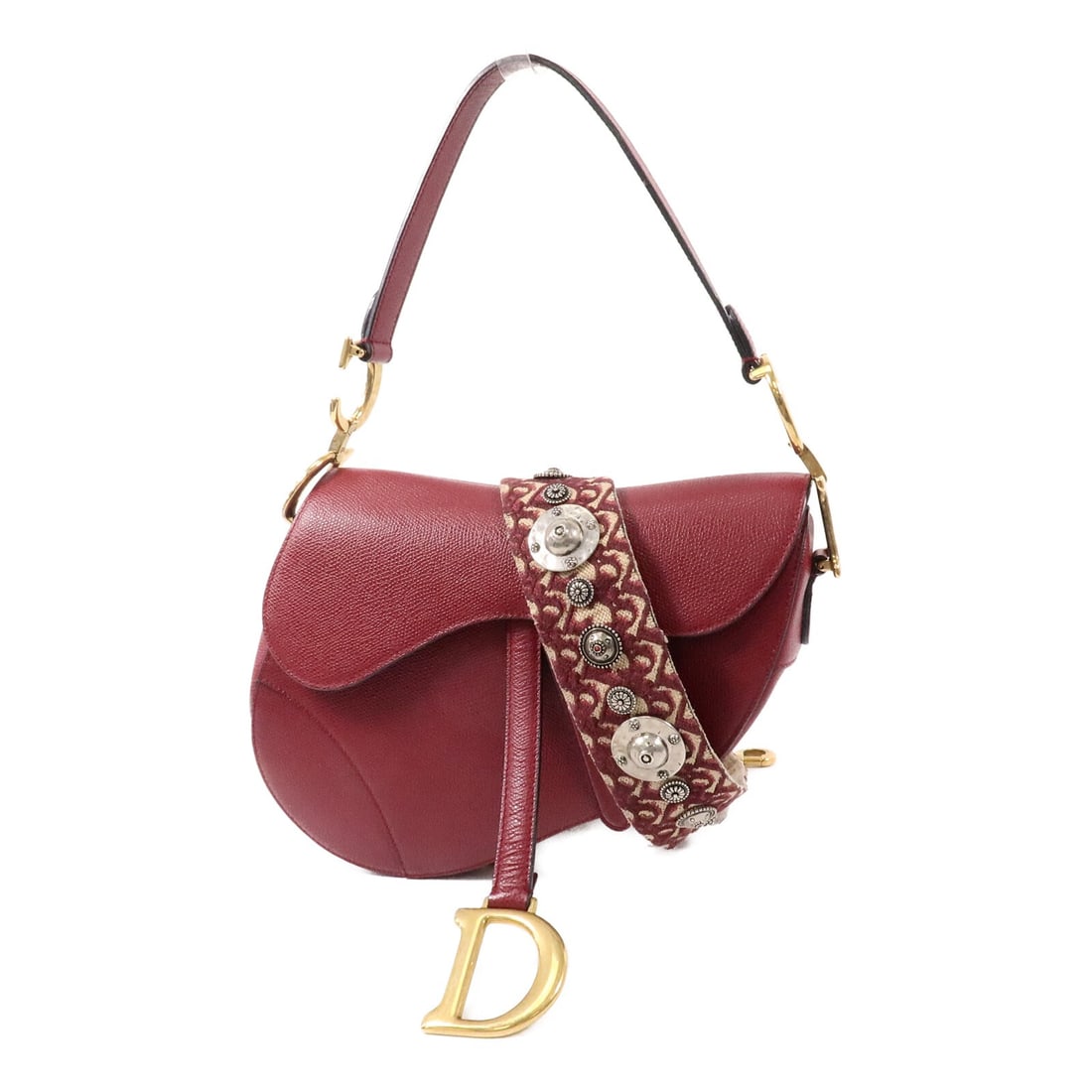 Dior Saddle Medium Shoulder Bag Red Calfskin Gold Tone CD (1 of 18)