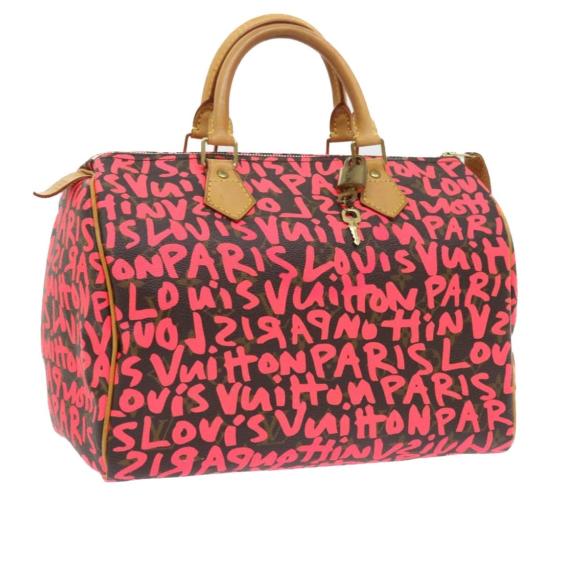 Louis Vuitton M93704 Speedy 30 Monogram Graffiti Pink Handbag (1 of 18)