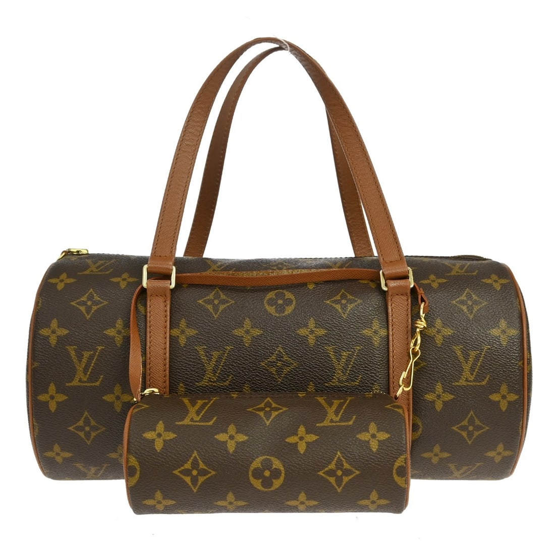 Louis Vuitton Papillon 30 Monogram Canvas Handbag with Pouch M51365: Louis Vuitton Papillon 30 Monogram Canvas Handbag with Pouch M51365 Vintage Louis Vuitton Papillon 30 handbag in brown Monogram canvas with leather double handles and zip closure. This women's medium 