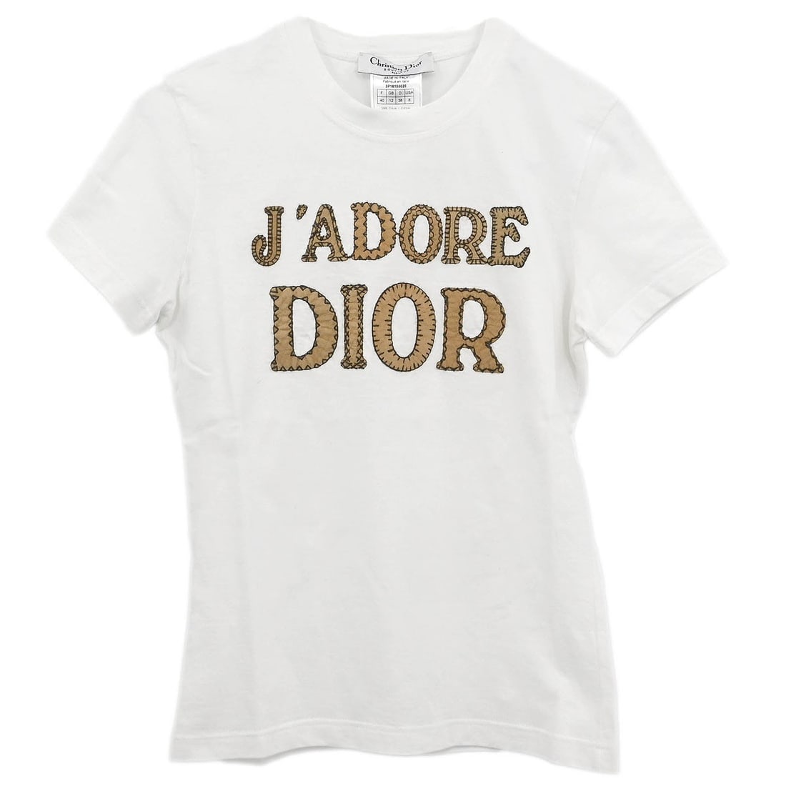 Dior 3P16155020 Women's White Cotton Logo T Shirt Size 40: Dior 3P16155020 Women's White Cotton Logo T Shirt Size 40 White Christian Dior T-shirt in 100% cotton with a regular fit, short sleeves, and a round neckline. Designed for women, this casual style fea