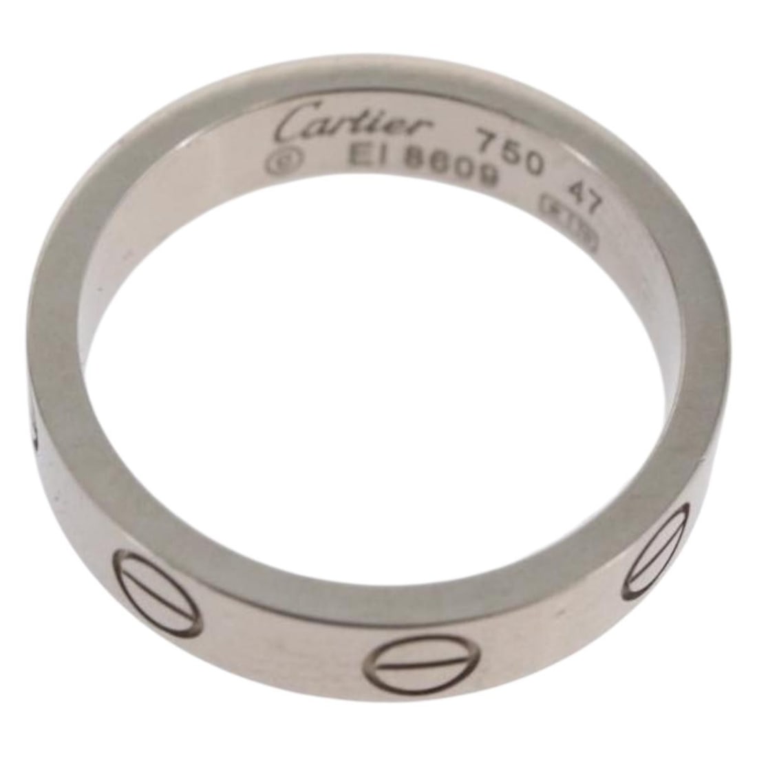 Cartier Love Band 750 White Gold Size 7 with Original Box: Cartier Love Band 750 White Gold Size 7 with Original Box This authentic Cartier Love ring is crafted from 750 white gold and features a classic design. The ring is in very good condition with slight 