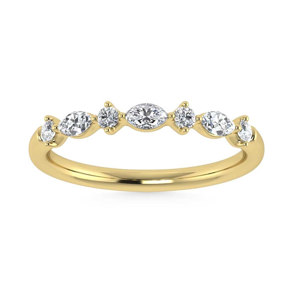 14K Yellow Gold Lab Grown Diamond 1/4 Ct.Tw. Stackable Band: 14K Yellow Gold Lab Grown Diamond 1/4 Ct.Tw. Stackable Band A classic design, the 14K Yellow Gold Lab Grown Diamond Stackable Band with 1/4 Ct. of diamonds is a luxurious yet understated addition to y