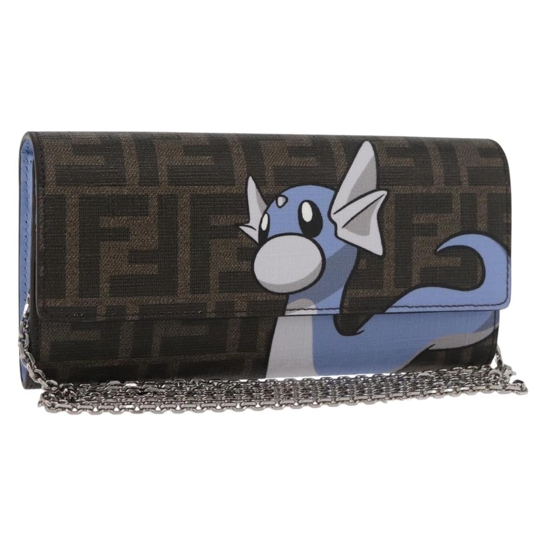 Fendi FRGMT Pokemon Ryu Mini Chain Wallet Zucca Canvas Brown Black (1 of 18)
